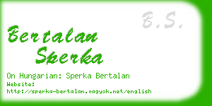 bertalan sperka business card